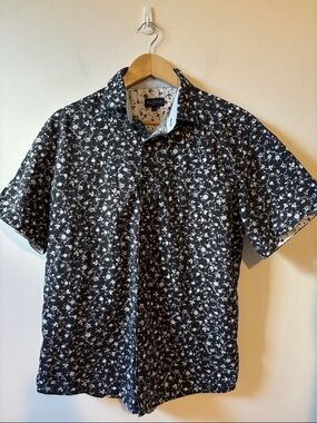 Rue Saint Patrick Montreal Black Floral Short-Sleeve Shirt